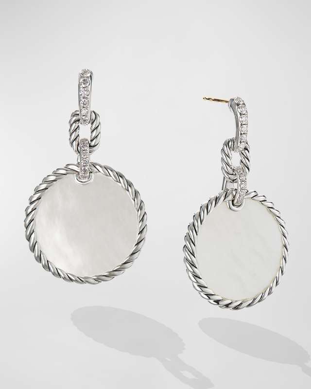 DY Elements Drop Earrings with Gemstones Diamonds in Silver, 19mm